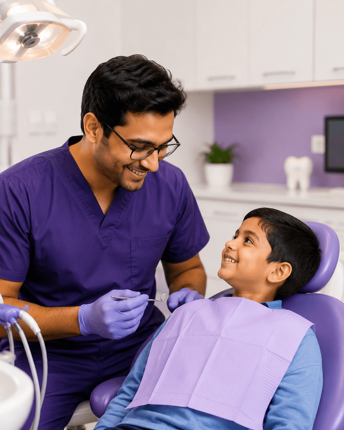 Dr. Daivik Modh caring for a child at Heeya